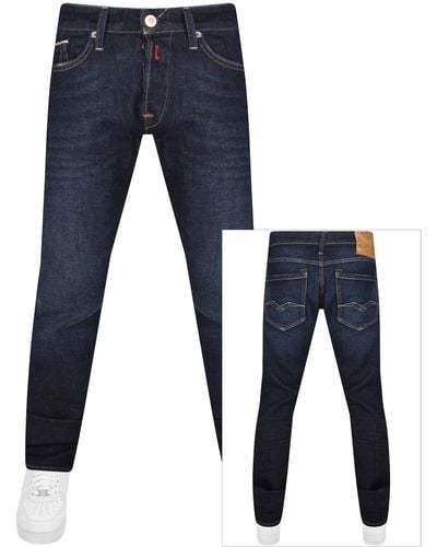 Replay Waitom Regular Mid Wash Jeans - Blue