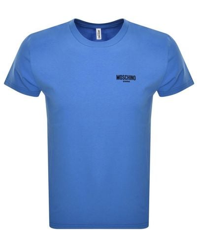 Moschino Logo Print T Shirt - Blue