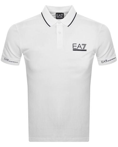 EA7 Emporio Armani Short Sleeved Polo T Shirt Whit - White