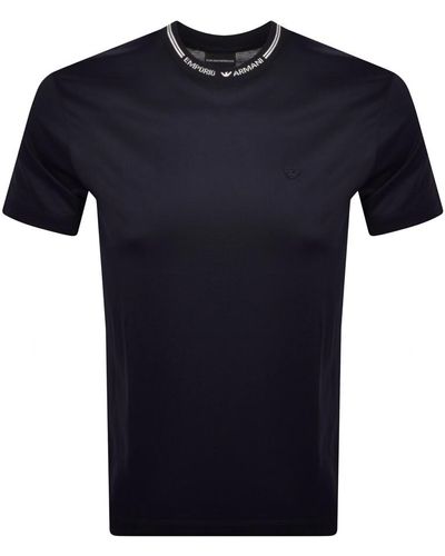 Armani Emporio Crew Neck Logo T Shirt - Blue