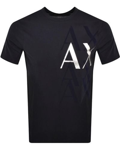 Armani Exchange Crew Neck Logo T Shirt - Blue
