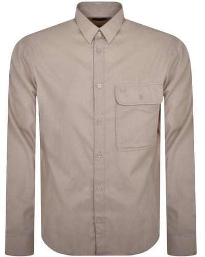 Armani Exchange Long Sleeved Loose Shirt - Brown