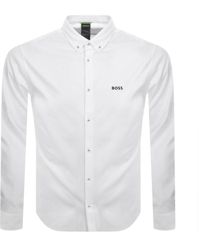 BOSS Boss Motion Long Sleeved Shirt - White