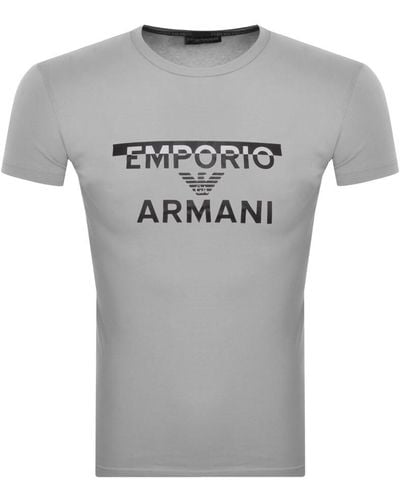 Armani Emporio Lounge Logo T Shirt - Gray