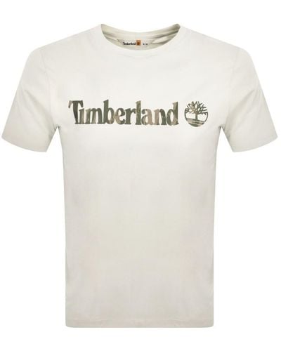 Timberland Logo T Shirt Off - White