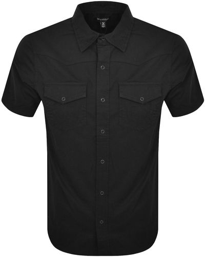 True Religion Woven Short Sleeve Shirt - Black