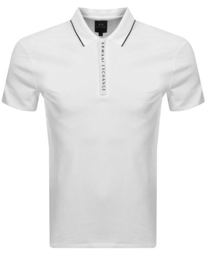 Armani Exchange Short Sleeved Polo T Shirt - White