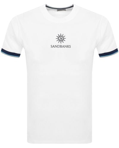 Sandbanks Tipped Logo T Shirt - White