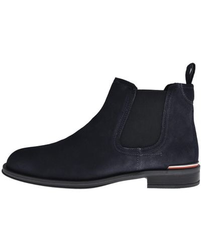 Tommy Hilfiger Suede Chelsea Boots - Black