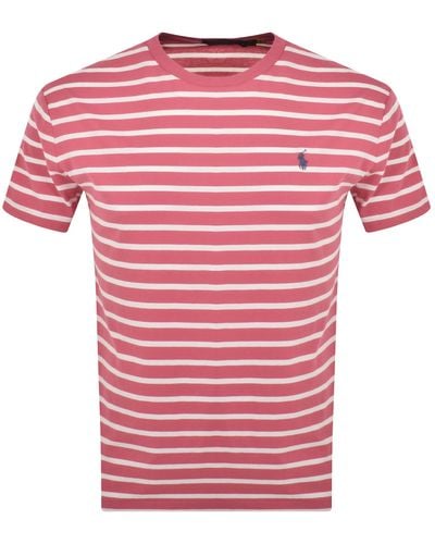 Ralph Lauren Stripe T Shirt - Pink