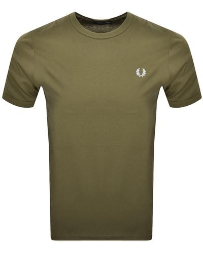 Fred Perry Ringer T Shirt - Green