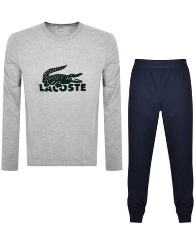 Lacoste Long Sleeve Pyjama Set - Grey