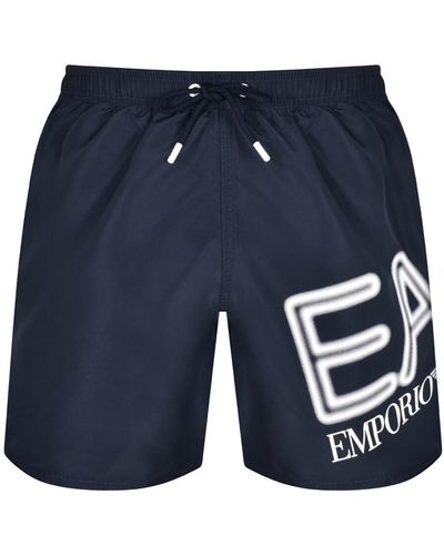 EA7 Emporio Armani Logo Swim Shorts - Blue