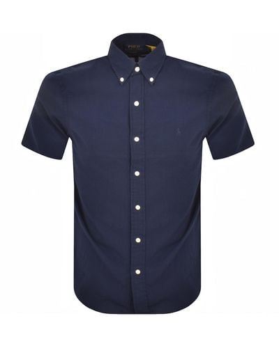 Ralph Lauren Textured Short Sleeve Shirt - Blue