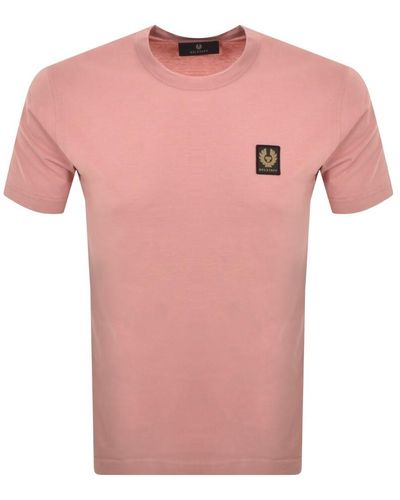 Belstaff Short Sleeve Logo T Shirt - Pink