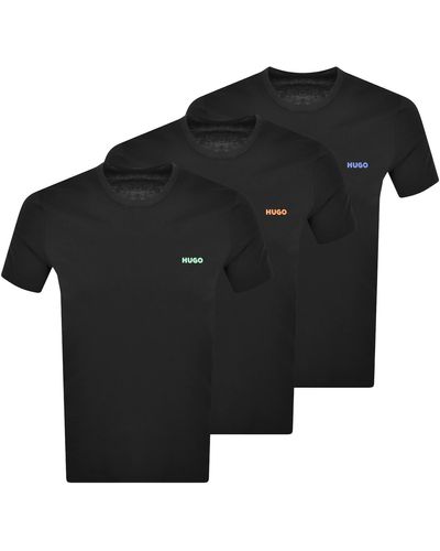 HUGO 3 Pack Crew Neck T Shirt - Black