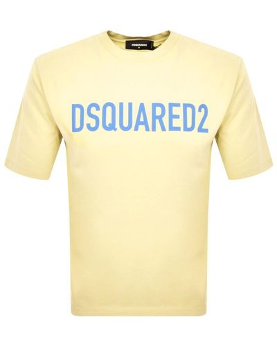 DSquared² Loose Fit T Shirt - Yellow