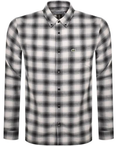Lacoste Check Long Sleeved Shirt - Gray