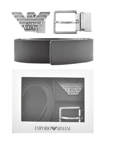 Armani Emporio Reversible Belt Gift Set - Grey