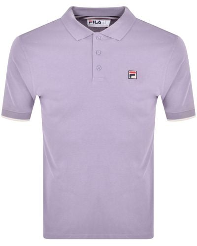 Fila Tipped Rib Basic Polo T Shirt - Purple