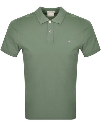GANT Regular Shield Pique Polo T Shirt - Green