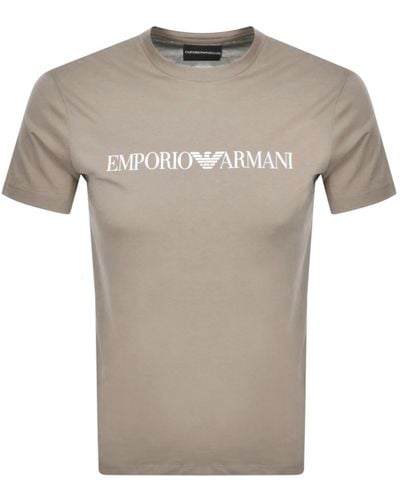 Armani Emporio Crew Neck Logo T Shirt - Grey