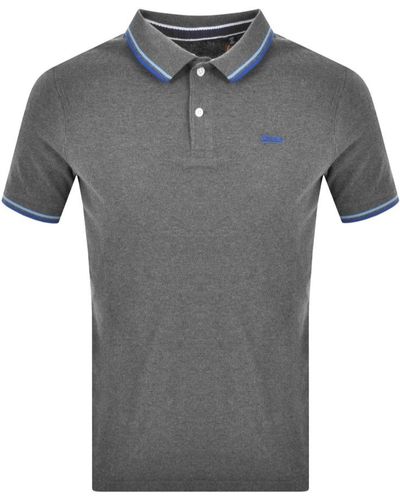 Superdry Short Sleeved Polo T Shirt - Grey