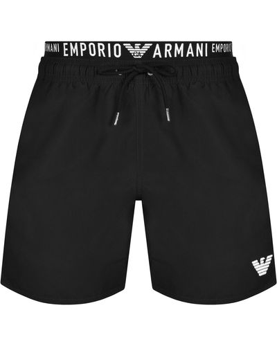 Armani Emporio Logo Swim Shorts - Black