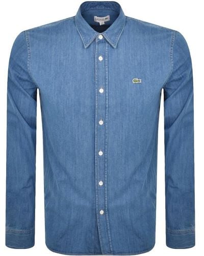 Lacoste Denim Long Sleeved Shirt - Blue