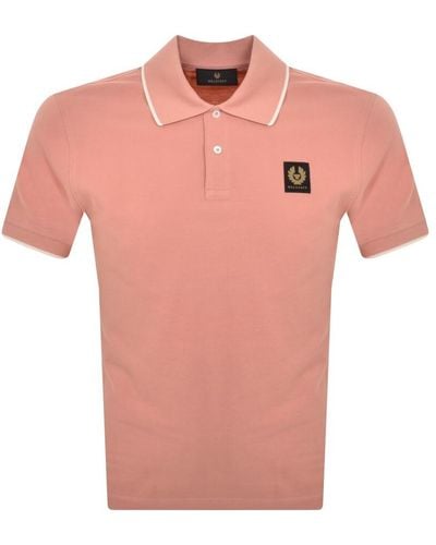 Belstaff Tipped Polo T Shirt - Pink
