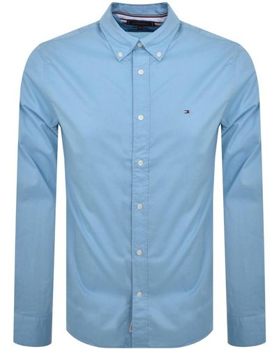 Tommy Hilfiger Long Sleeve Flex Poplin Shirt - Blue