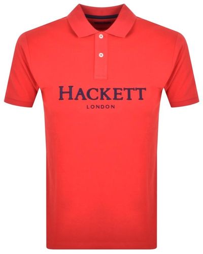 Hackett Logo Polo T Shirt - Red