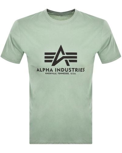 Alpha Industries Logo T Shirt - Green