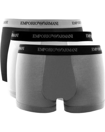 Armani Emporio Underwear 3 Pack Trunks - Grey