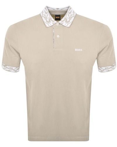 BOSS Boss Ocean Detailed Polo T Shirt - Natural