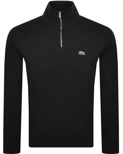 Lacoste Half Zip Logo Sweatshirt - Black