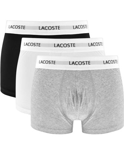 Lacoste Underwear 3 Pack Boxer Trunks - Gray