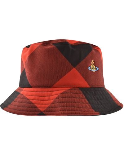 Vivienne Westwood Check Bucket Hat - Red