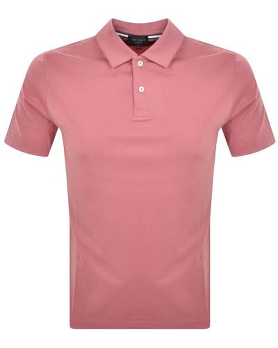 Ted Baker Slim Fit Zeither Polo T Shirt - Pink