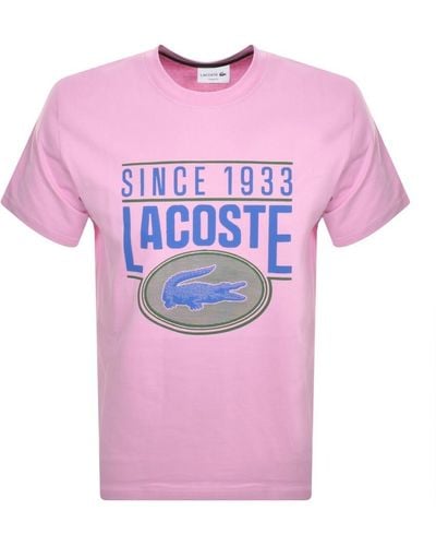 Lacoste Logo T Shirt - Pink
