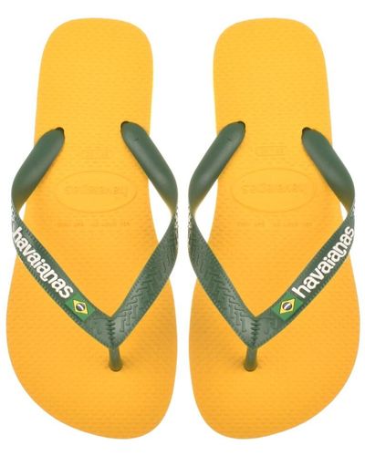 Havaianas Brazil Logo Flip Flops - Yellow