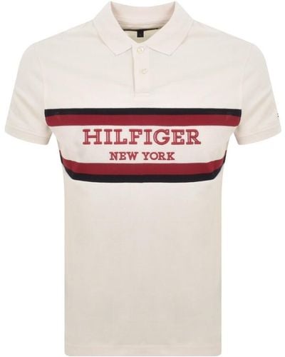 Tommy Hilfiger Colourblock Polo T Shirt - Natural