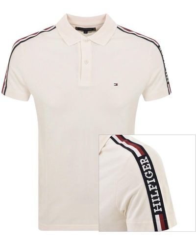 Tommy Hilfiger Global Stripe Polo T Shirt - Natural