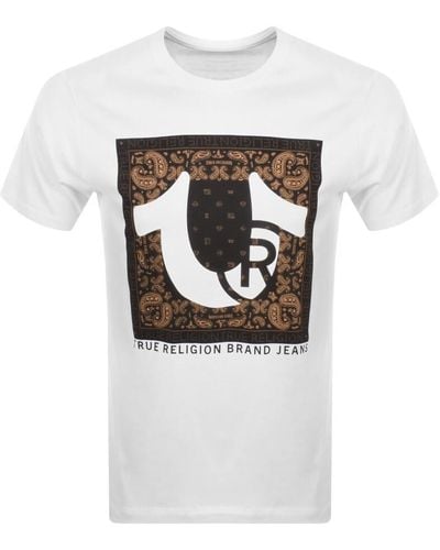 True Religion Paisley Logo T Shirt - White