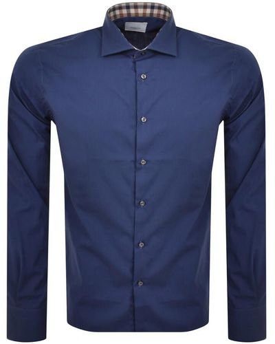 Aquascutum London Long Sleeved Shirt - Blue