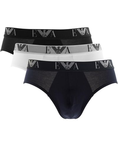Armani Emporio Underwear 3 Pack Briefs - Black