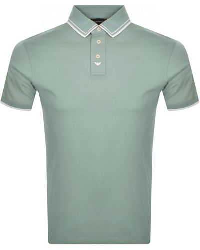 Armani Emporio Short Sleeved Polo T Shirt - Green