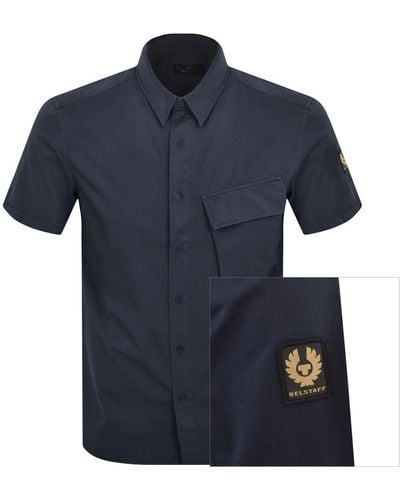 Belstaff Scale Short Sleeved Shirt - Blue