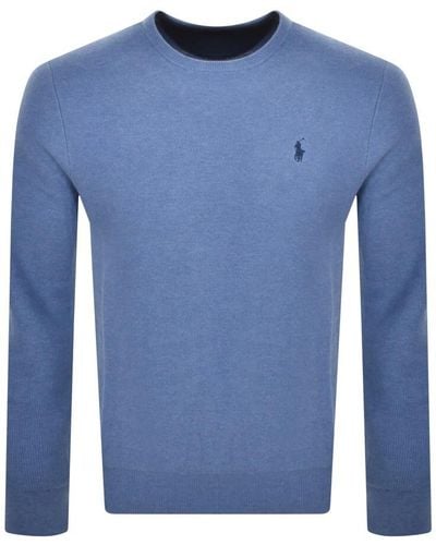 Ralph Lauren Crew Neck Knit Sweater - Blue