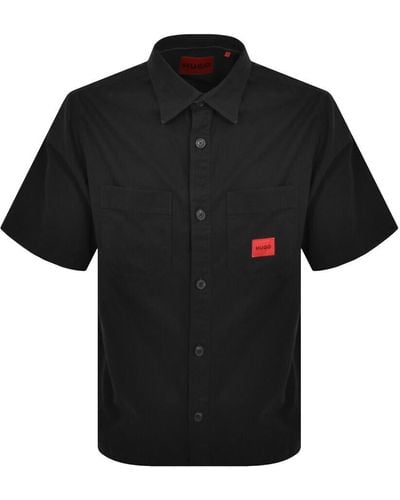 HUGO Eratino Short Sleeve Overshirt - Black